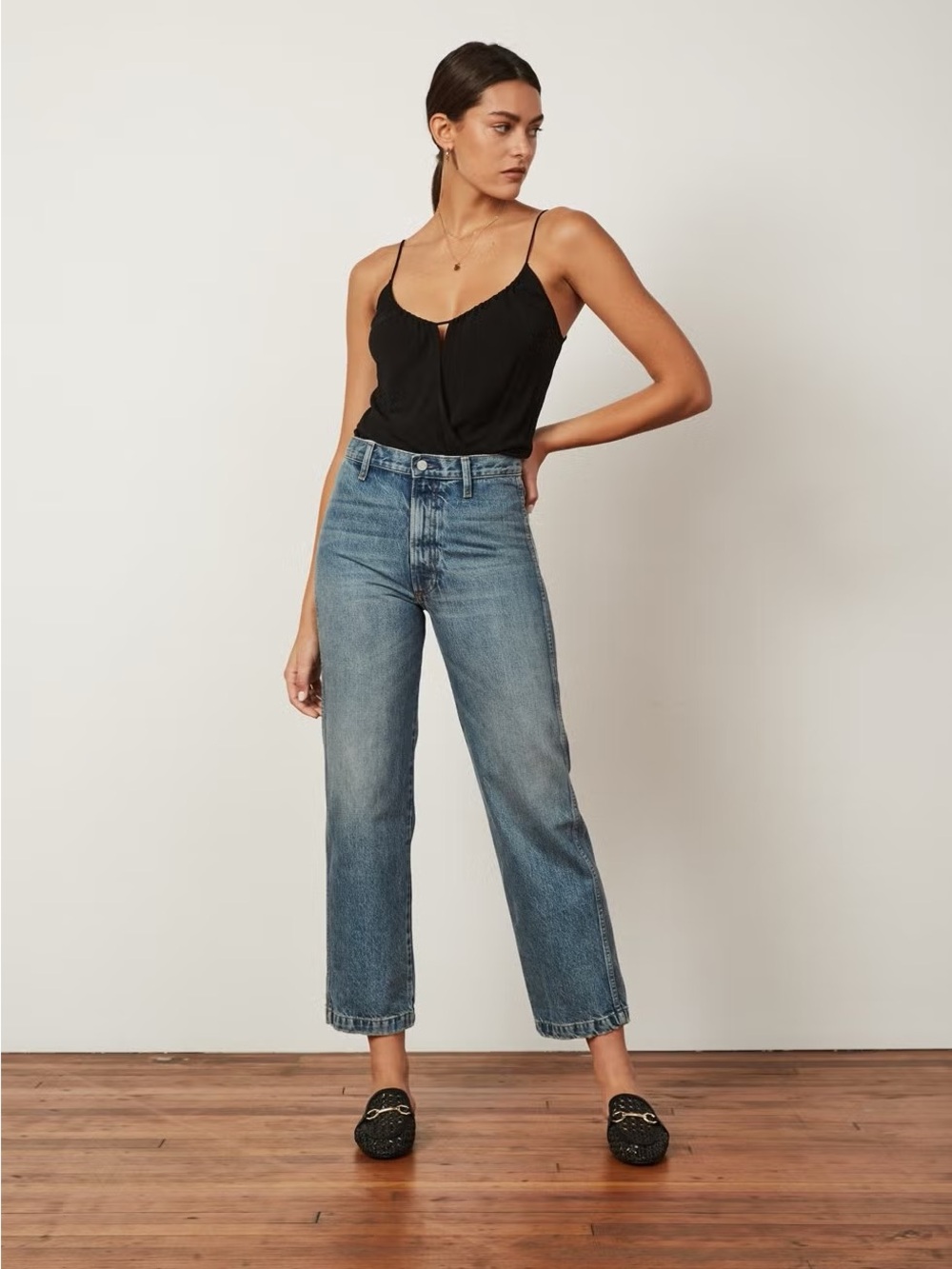Boyish Sustainable High Rise Straight Leg Button Fly Raw Hem Jeans 29